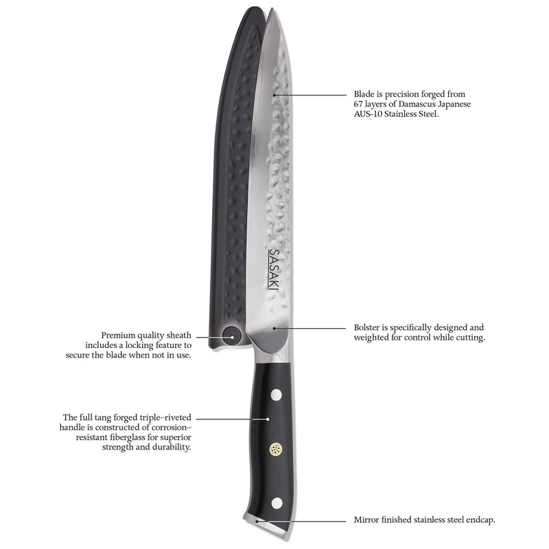 Sasaki Takumi Japanese AUS-10 Stainless Steel Slicing Knife with Locking