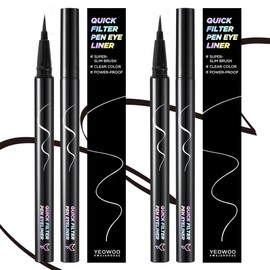 Fox Vanity Waterproof Quick Filter Pen Eyeliner 0.5g, P2 Black, 2 Pen Eyeliner Black Presso 2 pcs / 여우화장대 워터프루프 퀵필터 펜 아이라이너 0.5g, P2블랙, 2개 펜아이라이너블랙프레소 2개