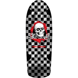 Powell Peralta OG Ripper Checker Reissue Skateboard Deck, Silver Foil, 10" x 30"