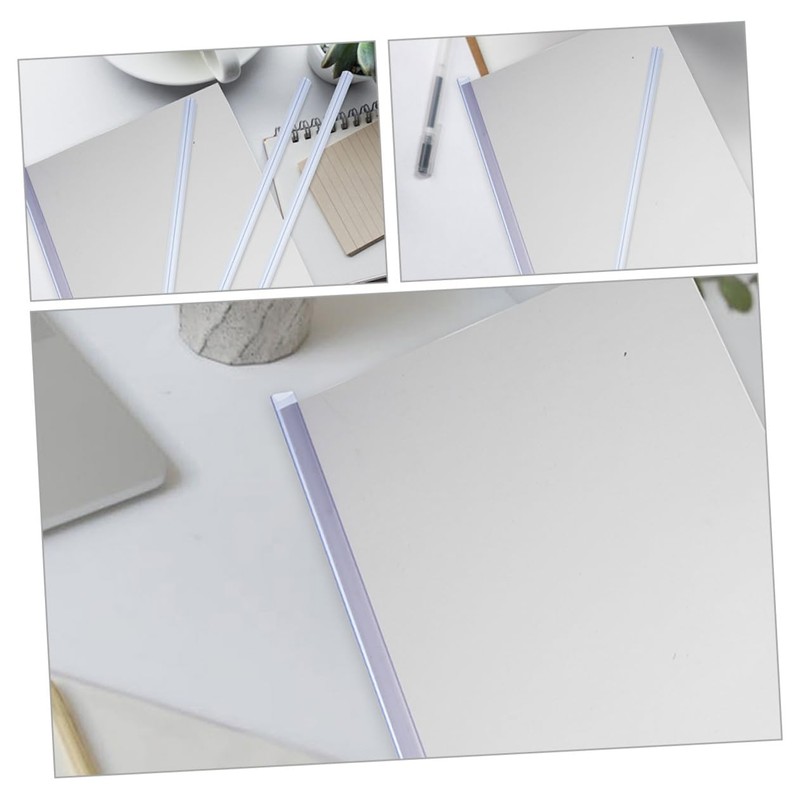 jojofuny 30pcs Plastic Slide Binders for Document Organization Transparent Book