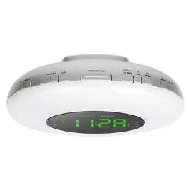 HANNLOMAX HX-162CR AM/FM PLL Radio with Alarm Clock, RGB Mood Light (7 Colors) and Dynamic Mode, 1" LED Display with dimmer Function, AC Operation only (Silver)