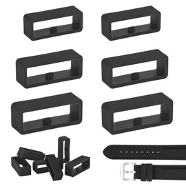 AccEncyc 6Pcs Watch Band Loops Watch Strap Holder Loop Black Watch Band Strap Loops Watch Strap Keeper Holder Retainer Silicone Replacement Watch Strap Loop for Smart Sport Watch Wristband
