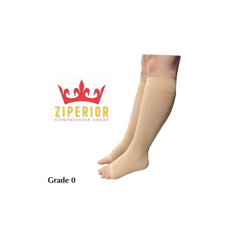 Ziperior 8-15 mmHg Sheer Compression Calf Shin Leg Ultra Thin