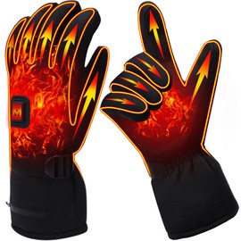 Electric Heated Gloves 7.4V Rechargeable Battery Heated Thermal Gloves for Men Women,Touchscreen Waterproof Windproof Heated Gloves for Hiking Skiing,Outdoor Indoor Portable Battery Hand Warmer Gloves