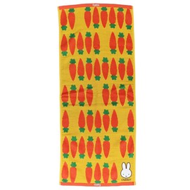 Marushin 5805016100 Miffy Miffy and Carrot Face Towel, Approx. 13.4 x 31.5 inches (34 x 80 cm)