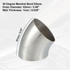 X AUTOHAUX 2pcs 45 Degree Stainless Steel Bend Exhaust Elbow