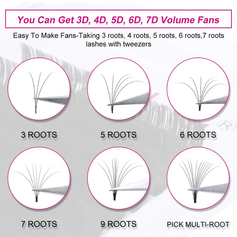 Fadlash Self-Fanning Eyelashes, Lash Extension, Easy Fan, 0.05 mm Volume