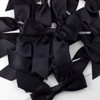 7Rainbows 20pcs Boutique 4.5" Black Satin Ribbon Bows for Craft