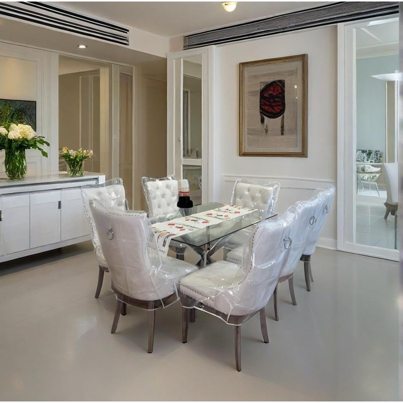 Dining Chair Covers, Waterproof Kitchen Chair Protectors,Clear Plastic Seat Chair