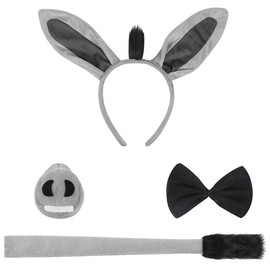 FXICH Donkey Ears Headband, Animal Costume Set with Ears and Tail, Fancy Dress for Cosplay, Birthday Parties, Carnival, Christmas Parties, High Quality Party Equipment, For Most People
