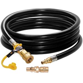 DOZYANT 12FT Propane Quick Hose Disconnect Conversion Kit for Weber Q Grill, Easy Connects to RV Trailer Low Pressure System