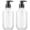 Teyssor Pump Bottle Dispenser Clear 2 Pack 400ml/13.5oz Empty Plastic