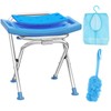 Medhelp Upgraded Folding Shower Chair, Stainless Steel Foldable Shower Seat