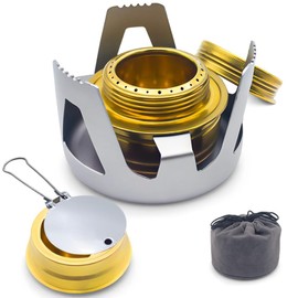 Alcohol Stove Burner, Single, Compact, Portable, Convenient, Lightweight, For Outdoor Activities, Camping, Disaster Prevention, Climbing, Cooking, Gray