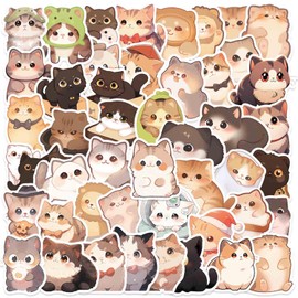 100 Cat Stickers, Scrapbook Stickers, Cartoon Cat Stickers, Funny Stickers, Decorative Cat Stickers