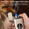Cigar Cutter and Triple Jet Torch Lighter Set, Rose Gold,