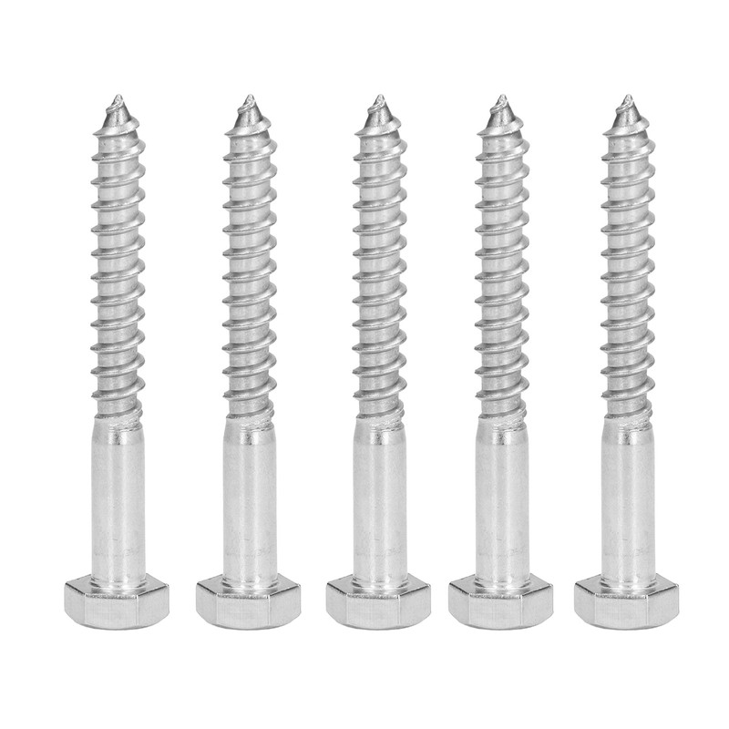 304 Stainless Steel Half Thread Bolt Wood Hex Lag Screws