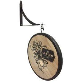 Kraken Black Spice Rum 12" Solid Wood Double Sided Pub Sign