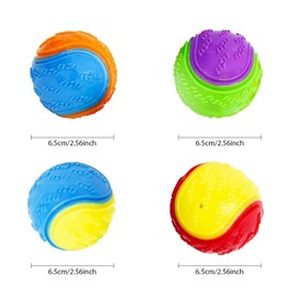 AUTUUCKEE 3 Pcs Dog Balls, Teeth Cleaning Dog Ball Durable and Interactive Squeaky Dog Balls, Dog Toy Ball, Balls for Dogs Training, Playing Training