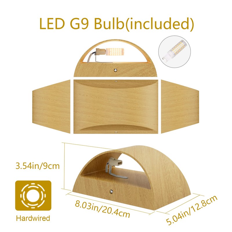 Aipsun Aluminum Modern LED Wall Sconce Hardwired Interior Wall Lights