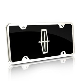 Au-Tomotive Gold, INC. Lincoln Black Acrylic License Plate with Chrome Frame Kit