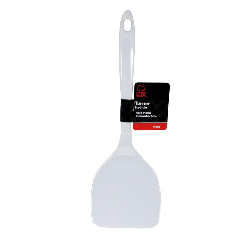 Chef Craft Basic Melamine Jumbo Turner/Spatula, 11.75 inch, White