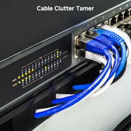 Cable Matters 2-Pack Rackmount or Wall Mount 1U 19” Brush Panel (19-inch Rack Mount Brush Panel 1U) in Black