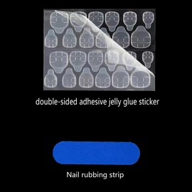 Square Press on Toenails Set, 24PCS Fake Toe Nail Tips Full Covers, Acrylic Beach Toenails for Women and Girls （Blue)