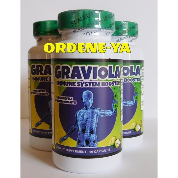 3 GRAVIOLA EXTRACT 1000 mg Immune System Guanabana Annona Muricata Antioxidant