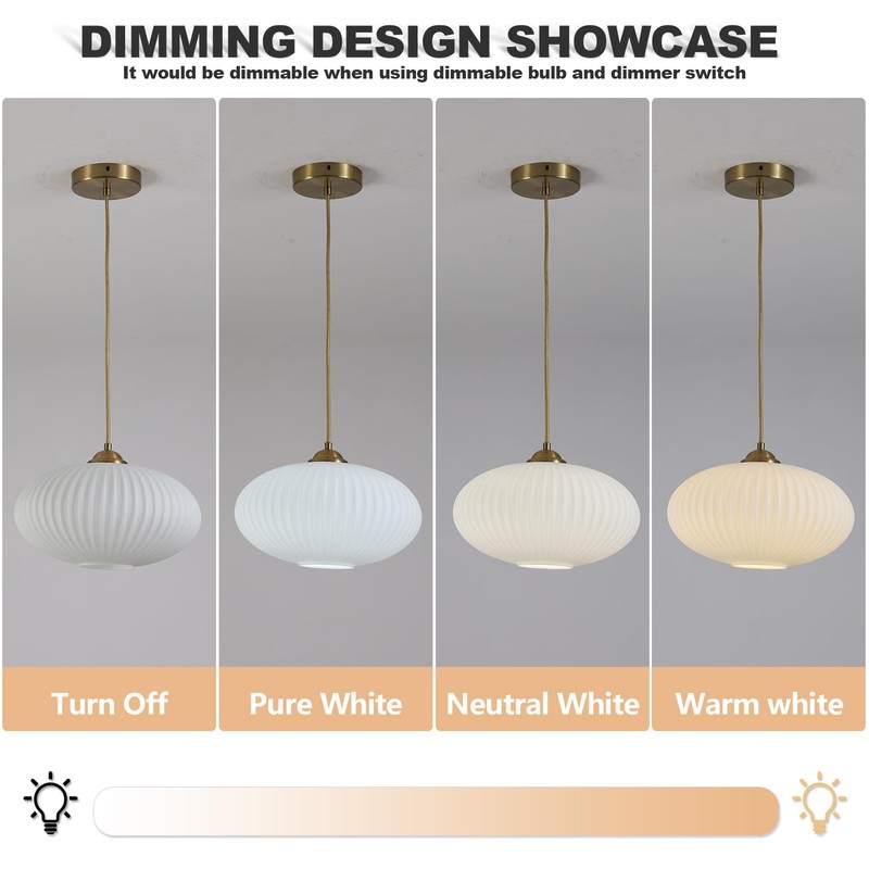KCO Lighting Mid Century Modern Gold Globe Pendant Lighting Brushed