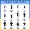 Glarks 245Pcs 12 Sizes Car Retainer Clips Nylon Bumper Push