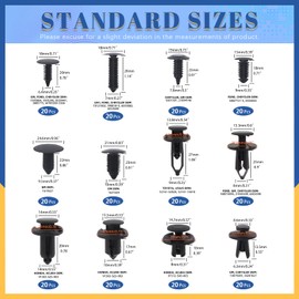 Glarks 245Pcs 12 Sizes Car Retainer Clips Nylon Bumper Push Fastener Rivet Clips Door Trim Panel Clips with Car Panel Removal Tools and Fastener Remover Assortment Kit for GM Ford Honda Toyota Chevy