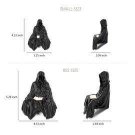 Tian Zhun Grim Reaper Statue Acotar Inspired Decoration Sitting Ghost Figurine Holding Tea Cup Book Home Desktop Bookshelf Decor Set of 3