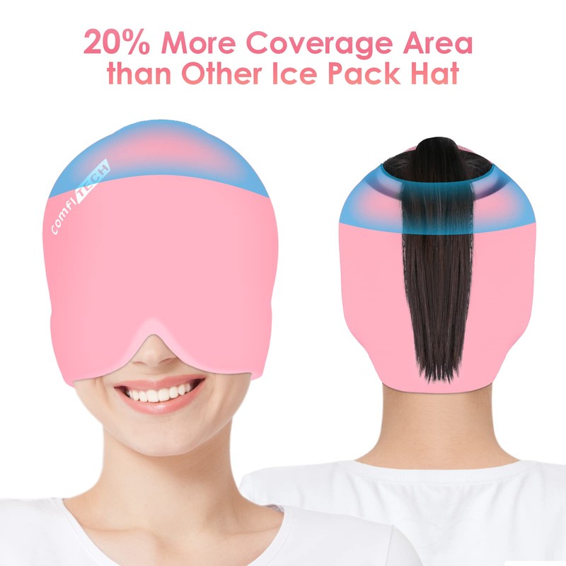ComfiTECH Head Ice Pack Wrap Cold Cap Cooling Gel Hat,