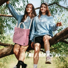 Prite Prite Corduroy Tote Bag for Women with Zipper Large Capacity Shoulder Bags with Adjustable Strap and Pockets Waterproof Handbag for Work School Shopping Travel College (Pink)