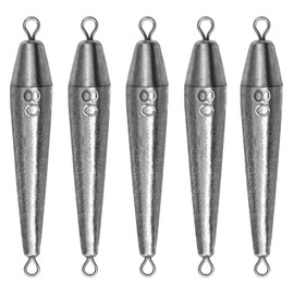 THKFISH Fishing Weights，Inline Trolling Sinkers Fishing Weights Sinkers Double Ringed One Piece Wire Lead Fishing Weights,Torpedo Sinkers Saltwater Freshwater 1oz-3.5oz