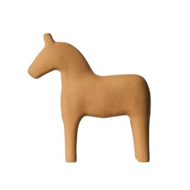 WQKING Wooden Horse Statue, Animal Ornament for Home Office Desktop, Christmas Decoration (Brown, Large)