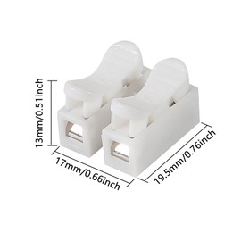 AITRIP 55PCS CH2 Quick Connector Spring Wire Connectors Block, Electrical Cable Clamp Terminal Block Quick Terminals Connector Block for Electrical Wiring