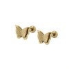 IMPERO JEWELRY Aretes Broqueles De Mariposas De Oro Rosa Laminado