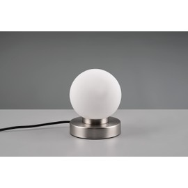 Reality Leuchten Prinz II R54011001 Table Lamp Metal Nickel Matt Glass White Exclusive 1 x E14, on/off touch