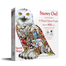SUNSOUT INC - Snowy Owl - 650 pc Special Shape Jigsaw Puzzle by Artist: Lori Schory - Finished Size 26" x 28" - MPN# 96076
