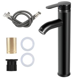 Monomando para Lavabo de Baño,VAGALBOX Grifo de Baño de un Solo Orificio, Grifos de Cocina Grifo, Llave para Lavabo de Baño Agua Caliente y Fría Grifo con 2 Manguera