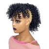 VAVANGA Curly Ponytail with Bangs Drawstring 12inch Short Kinky Curl