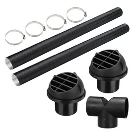 75mm Car Heating Pipe Duct T Piece Warm Air Outlet Vent Hose Clips Set