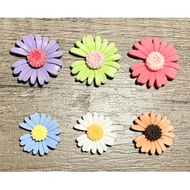 8pc Colorful DAISY FLOWER Shoe Charms for Crocs & Shoe Laces