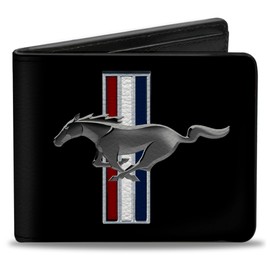 Buckle Down Men's Wallet Ford Mustang W/Bars Logo Centered Bi-Fold, Multi, One Size