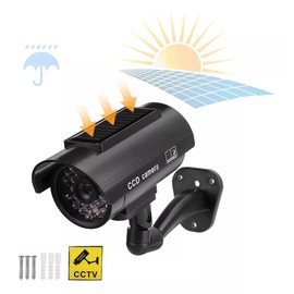 SLNXA Molde de CáMara-Solar Maniquí Cámara Falsa Cámara con Led Interior Exterior, Sistema de Seguridad de la Comunidad de Oficinas Cámaras de Vigilancia Falsas