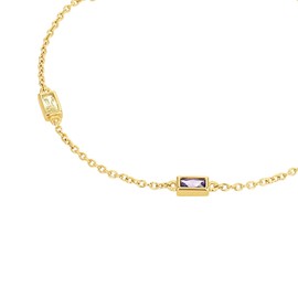 s.Oliver 2035508 Women's Bracelet 925 Sterling Silver with Synthetic Zirconia 17 + 3 cm Gold Comes in Jewellery Gift Box, Gold-plated silver, Cubic Zirconia