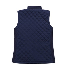 Bienzoe Women Quilted Casual Vest: Lightweight Sleeveless Jacket Navy XL