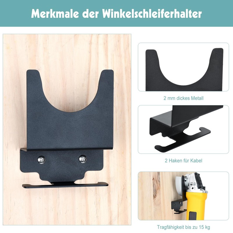TOPOWN 2 Pieces Angle Grinder Holder Wall Mount Storage Hanger